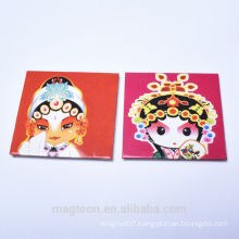 2016 custom hot selling Chinese Peking opera makeups style tin plate fridge magnets for souvenir
